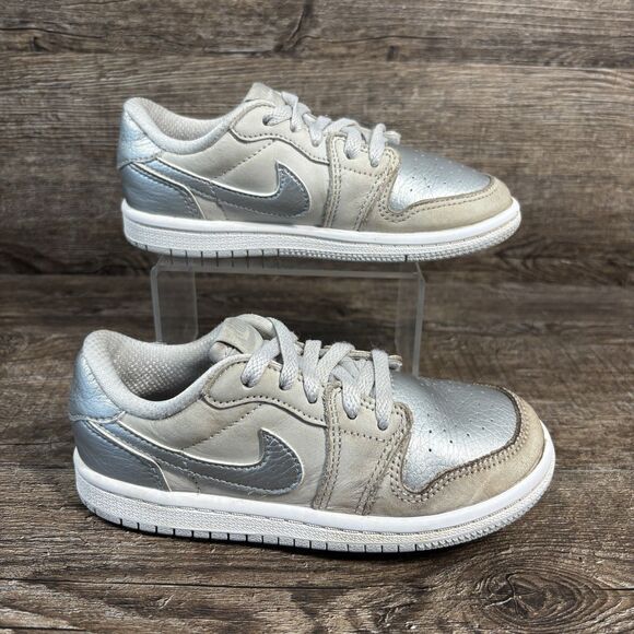 Nike Air Jordan 1 Low SE Shoes Youth Size 9C Gray Retro FQ5435-002 - Picture 1 of 8